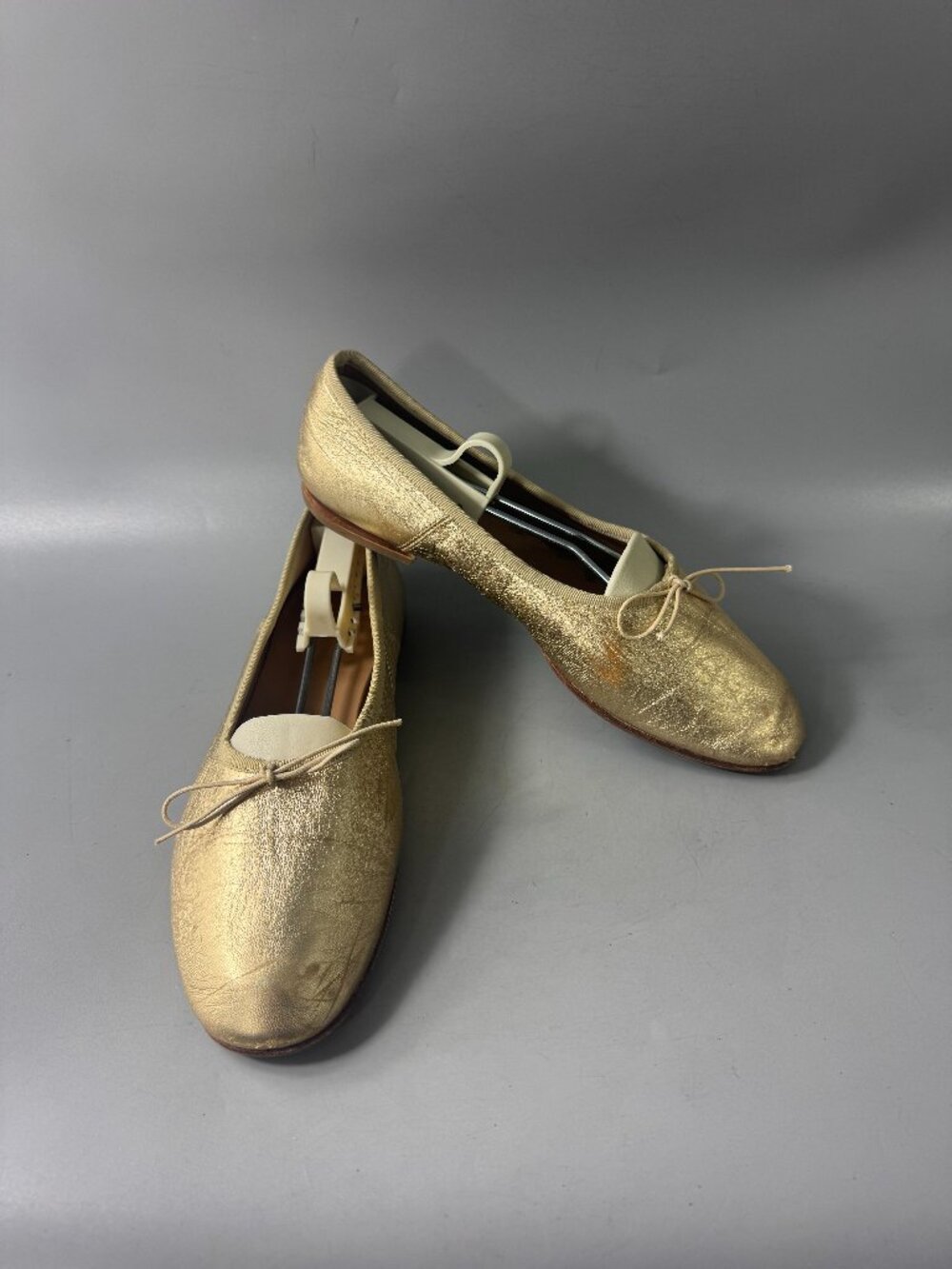 Mansur Gavriel Gold Metallic Leather Ballet Flats, Size 39